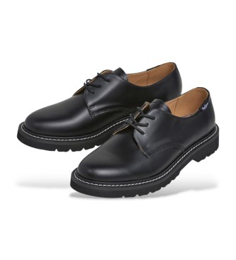 Pepe Jeans Tom Brit sapatos de couro preto