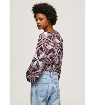 Pepe Jeans Topp Passform Cropped Cropped Multicolour Paisley tryck