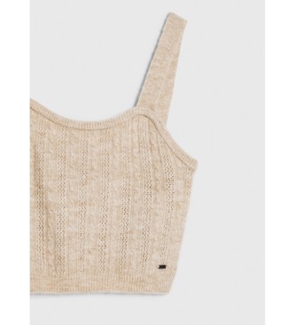 Pepe Jeans Top Knitted Straps beige