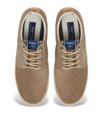 Pepe Jeans Tourist west taupe lder bluchers sko