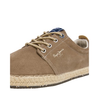 Pepe Jeans Tourist west taupe lder bluchers sko