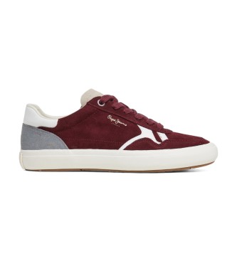 Pepe Jeans Zapatillas de piel Travis Free granate