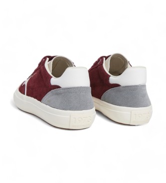 Pepe Jeans Travis Free maroon leather trainers