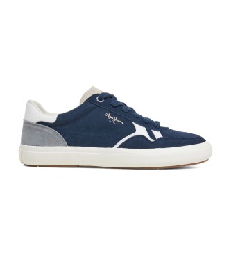 Pepe Jeans Travis Free - Baskets en cuir bleu marine