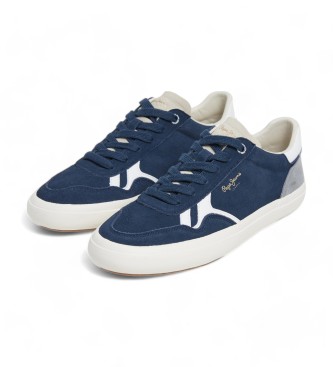 Pepe Jeans Travis Free - Baskets en cuir bleu marine