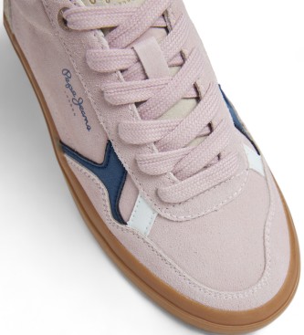 Pepe Jeans Travis Retro - Baskets en cuir rose