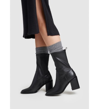 Pepe Jeans Bottines en cuir Twiggy Flex noir