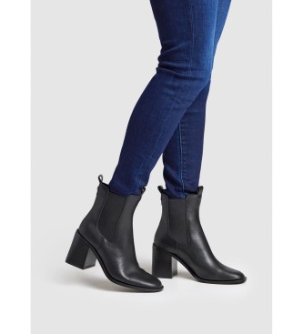 Pepe Jeans Botins Twiggy Urban em pele preto