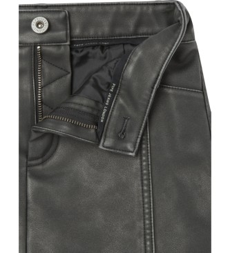 Pepe Jeans Short leather effect skirt Valley black