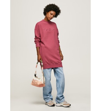 Pepe Jeans Red Logo Sweatshirt Dress 