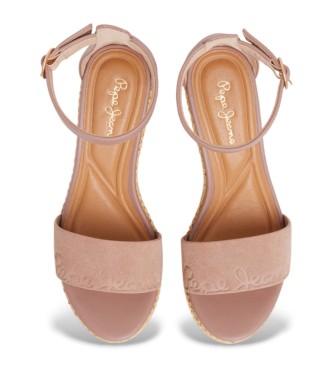 Pepe Jeans Sandali in pelle rosa Wayna Log