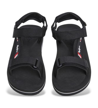 Pepe Jeans Schwarze Riemchen-Trek-Sandalen