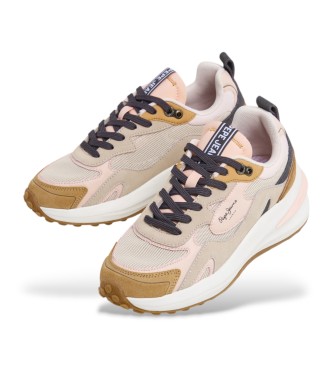 Pepe Jeans Sapatilhas de couro bege Wislow Sweet