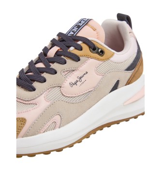 Pepe Jeans Sapatilhas de couro bege Wislow Sweet