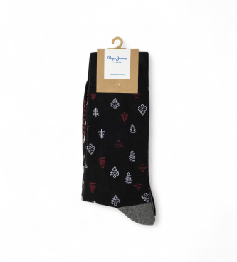 Pepe Jeans 3 Pair Pack of Xmas Tree Socks Black