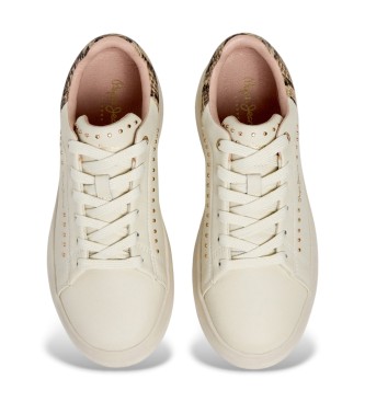 Pepe Jeans Yara Glam tofflor i beige l�der