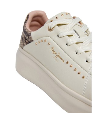 Pepe Jeans Yara Glam tofflor i beige l�der