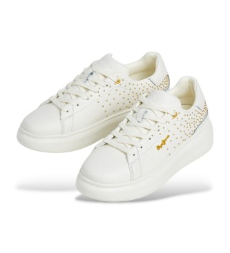 Pepe Jeans Białe skórzane buty sportowe Yara Sweet