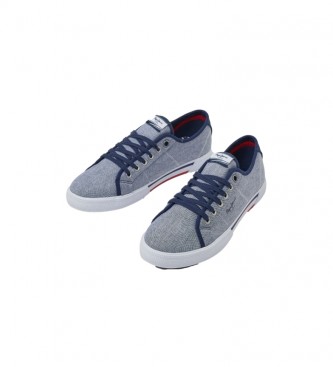 Pepe Jeans Basic Sneakers Chambray blauw