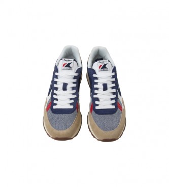 Pepe Jeans Brit Man Combination Leather Sneakers Marine