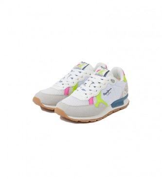 Pepe Jeans Brit Neon Combination Sneakers hvid