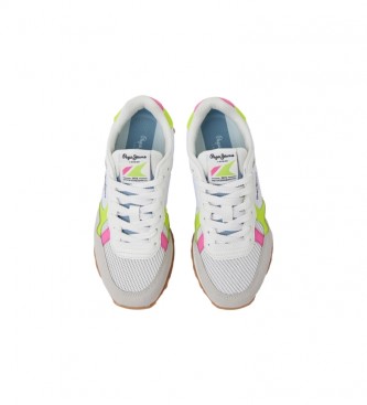 Pepe Jeans Brit Neon Combination Sneakers blanc