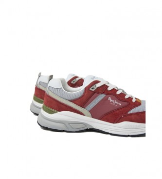 Pepe Jeans Sneakers in pelle rossa Dave Urban combinate