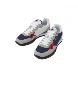 Pepe Jeans Holland Combined leather trainers grey