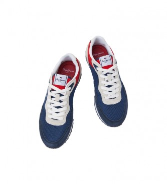 Pepe Jeans Sneakers combinate London One in pelle blu scuro