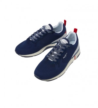 Pepe Jeans London Pro Navy Combination Leather Sneakers