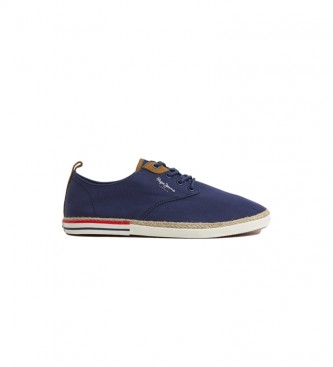 Pepe Jeans Navy Blucher Canvas Sneakers