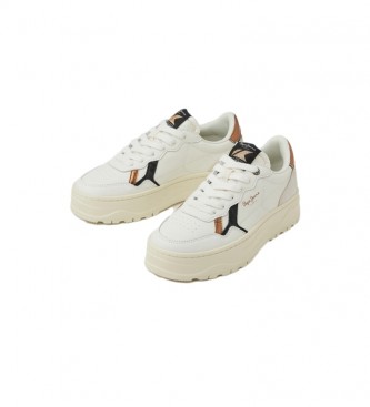 Pepe Jeans Chaussures Kore Retry en cuir blanc