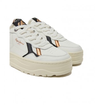 Pepe Jeans Chaussures Kore Retry en cuir blanc