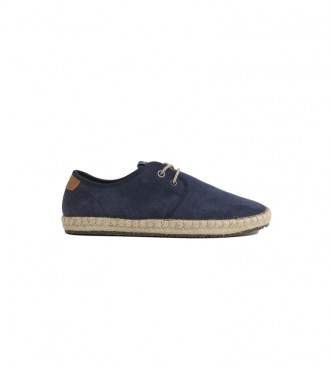 Pepe Jeans Tourist Claic navy leather trainers