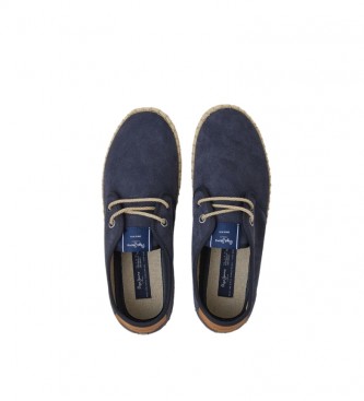 Pepe Jeans Tourist Claic navy leather trainers