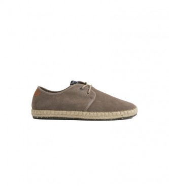 Pepe Jeans Baskets en cuir taupe Tourist Claic