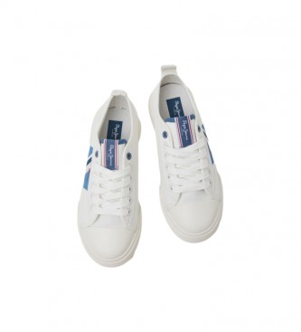 Pepe Jeans Gevulkaniseerde Sneakers Allen Vlag wit