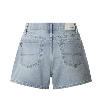 Pepe Jeans Abito corto a trapezio blu con borchie