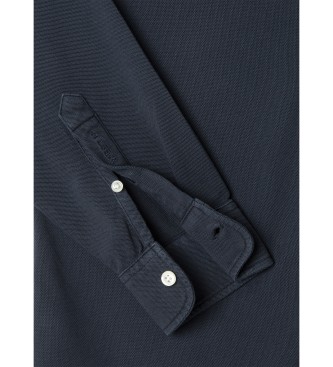 Pepe Jeans Camicia piqu slim fit Abel blu navy