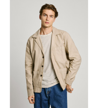 Pepe Jeans Camicia oversize beige Aedus