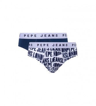 Pepe Jeans Confezione da 2 slip allover blu navy