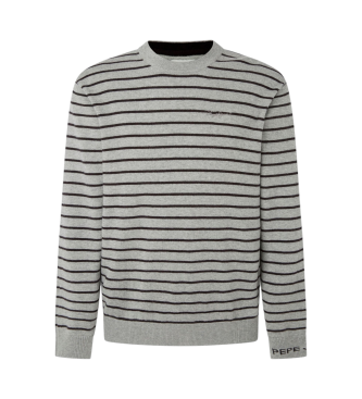 Pepe Jeans Andre Stripes pulover sive barve
