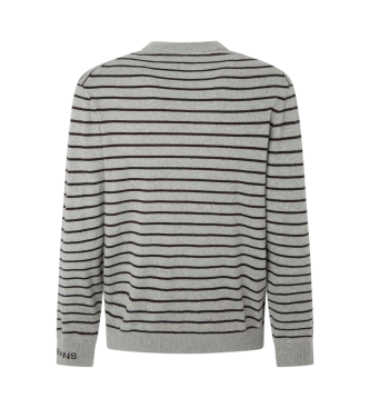 Pepe Jeans Andre Stripes pulover sive barve