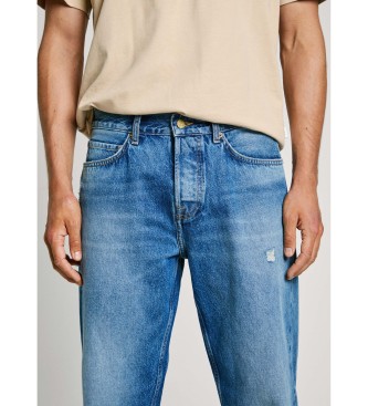 Pepe Jeans Blue Barrel Worn Jeans