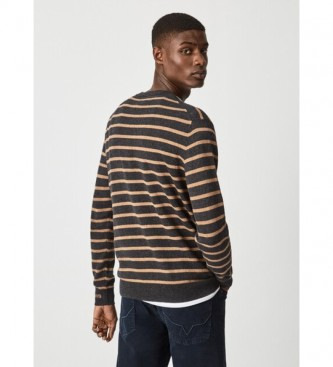 Pepe Jeans Bart striped sweater grey, beige