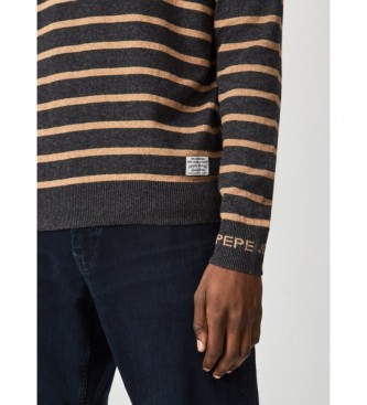 Pepe Jeans Bart striped sweater grey, beige