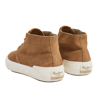Pepe Jeans Ben Street Brown Leather Sneakers