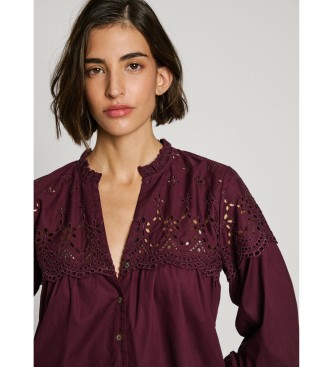 Pepe Jeans Bluse Bernadette bordeaux