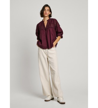 Pepe Jeans Bluse Bernadette bordeaux