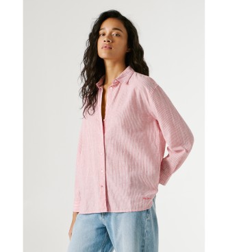 Pepe Jeans Striped relaxed fit shirt pink